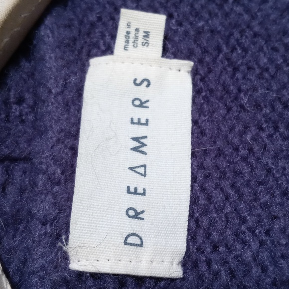 Women's Dreamers S/M grey-blue wicker braided long dbl pocket cardigan sweater - Picture 4 of 8